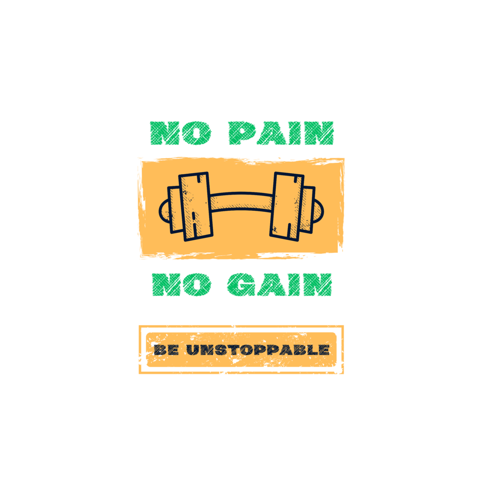 No Pain No Gain Printed Cotton Casual Men T-Shirt