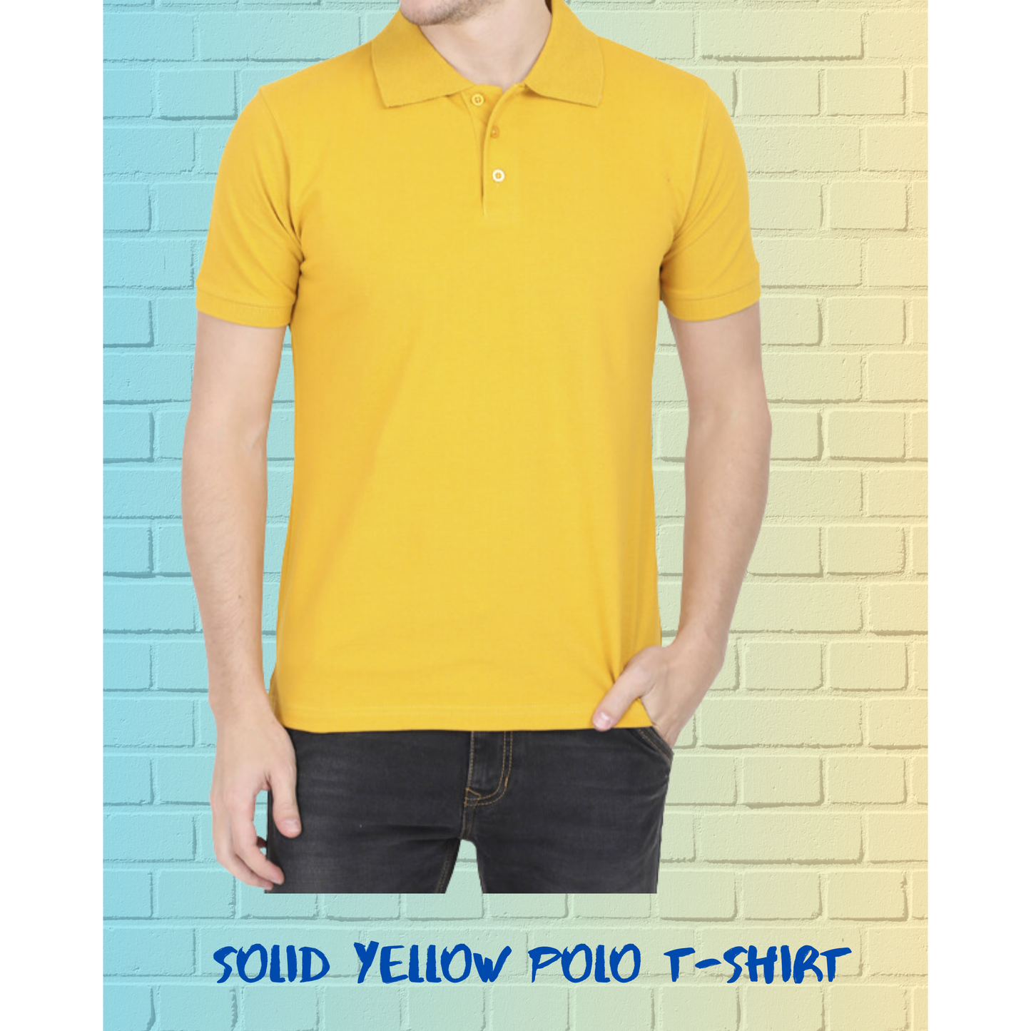 Solid Yellow Smart Polo Casual T-Shirt