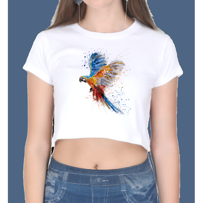 Abstract Colorful Printed Women Crop Top