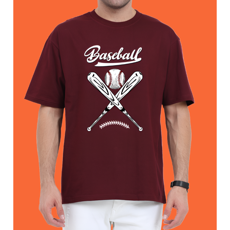 Baseball Casual Cotton Oversized Men T-Shirt