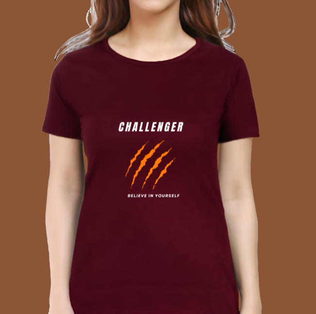 Challenger Casual Cotton Women T-Shirt