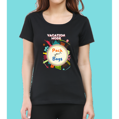 Vacation Mode Casual Cotton Women T-Shirt