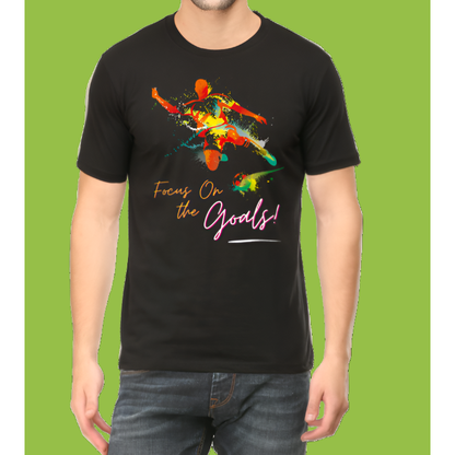 Focus On The Goals Casual Cotton Men T-Shirt