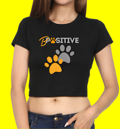 Be Positive Printed Casual Women Crop Top