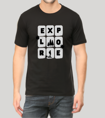 Explore Printed Adventure Themed Casual Men T-Shirt