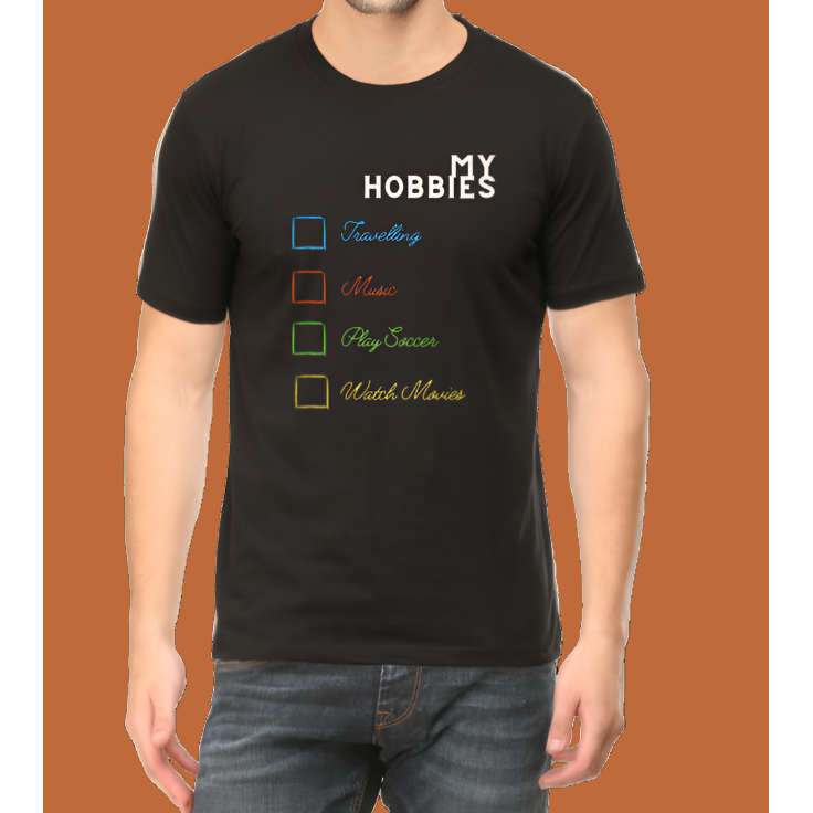 My Hobbies Cotton Men T-Shirt