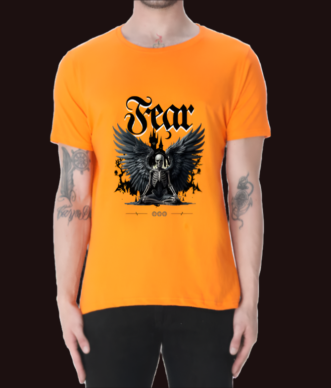 Fear Skeleton Printed Casual Men T-Shirt