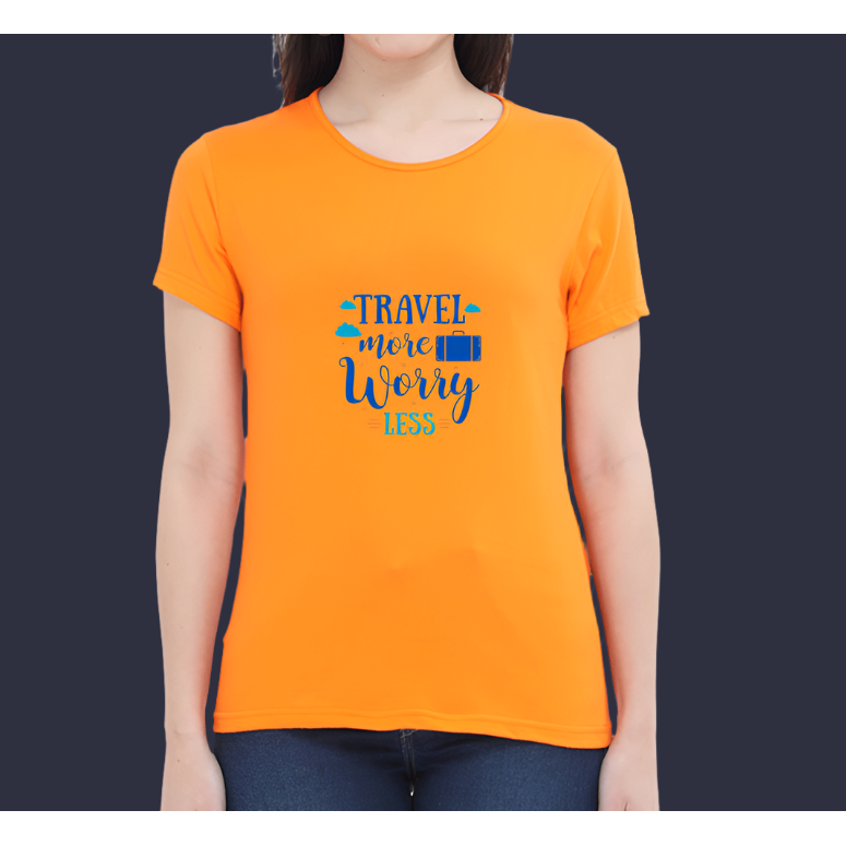 Travel More Worry Less Casual Cotton Women T-Shirt