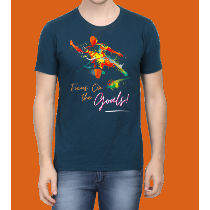 Focus On The Goals Casual Cotton Men T-Shirt