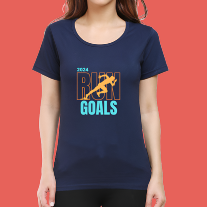 Running Goals Printed Cotton Women T-Shirt