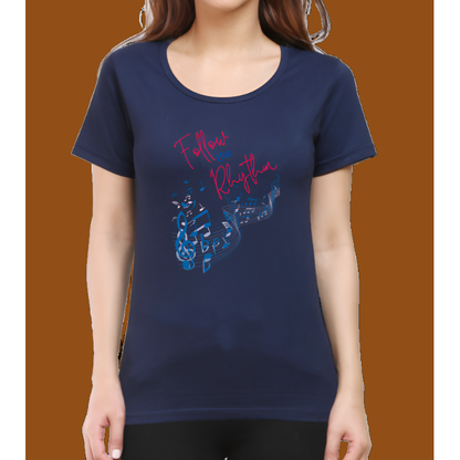 Follow the Rhythm Cotton Casual Women T-Shirt