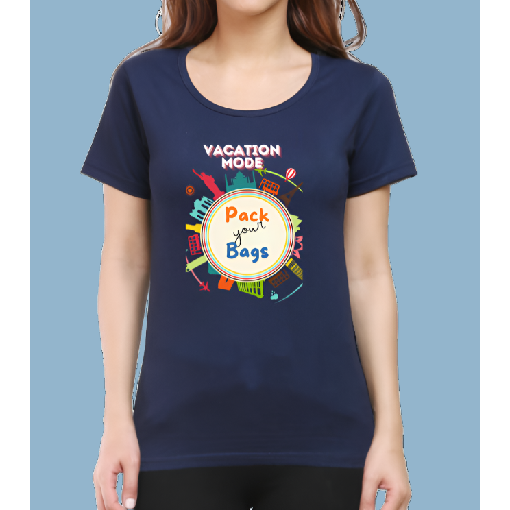 Vacation Mode Casual Cotton Women T-Shirt