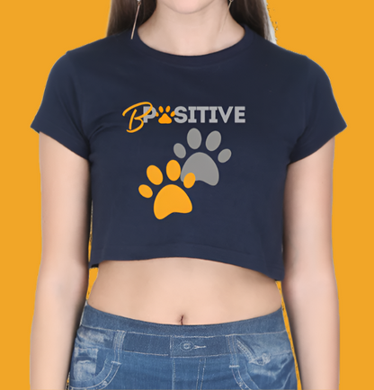 Be Positive Printed Casual Women Crop Top