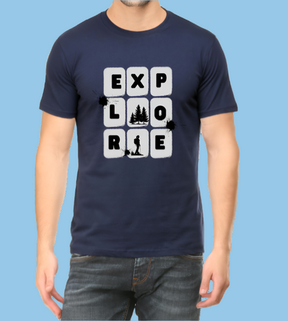 Explore Printed Adventure Themed Casual Men T-Shirt