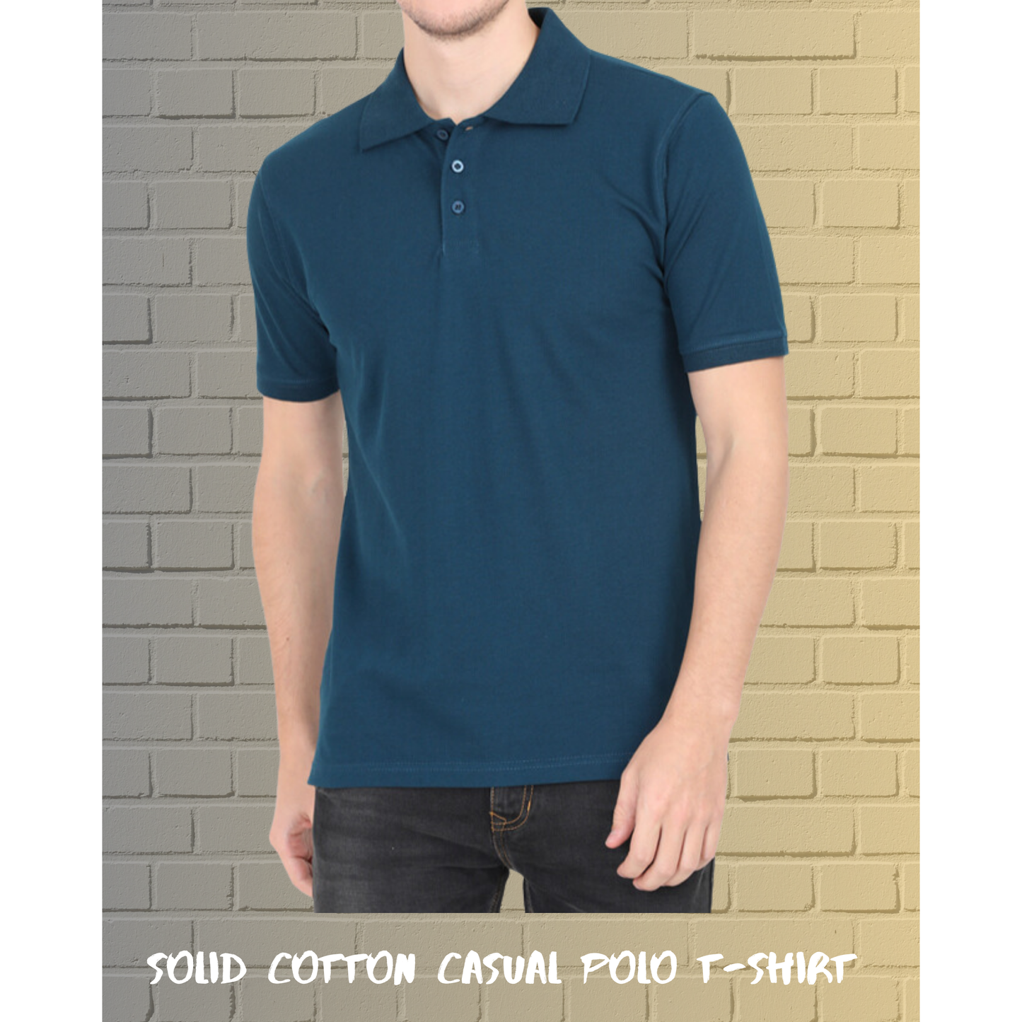 Solid Dark Blue Smart Polo Casual T-Shirt