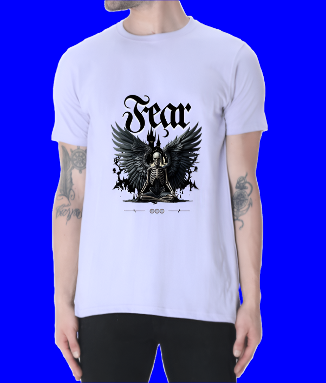 Fear Skeleton Printed Casual Men T-Shirt