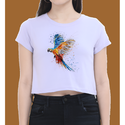 Abstract Colorful Printed Women Crop Top