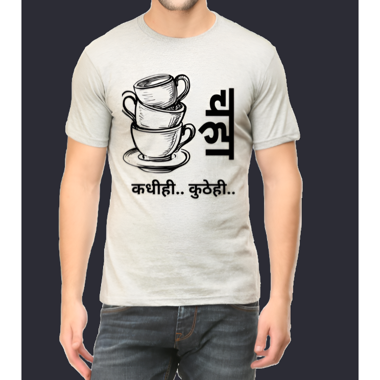 Tea Lovers Marathi Printed Casual Men T-Shirt