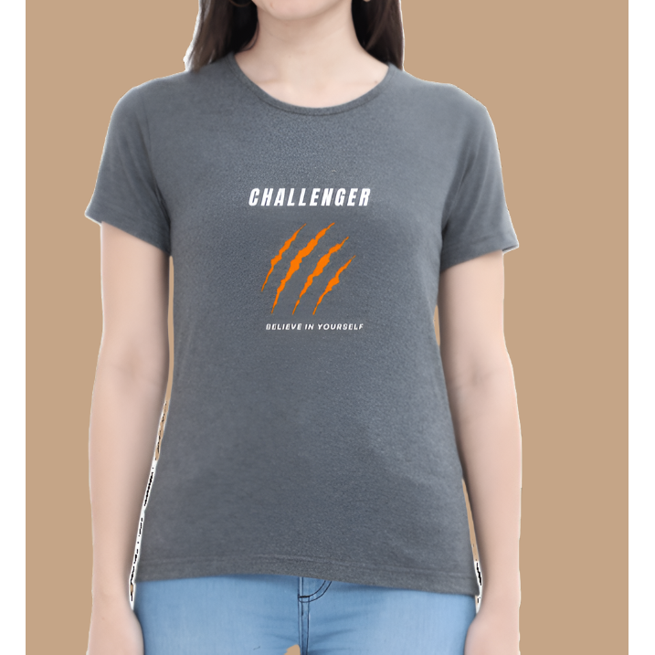 Challenger Casual Cotton Women T-Shirt