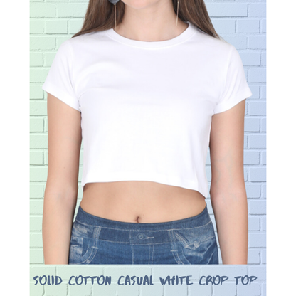 Solid White Regular Stylish Crop Top