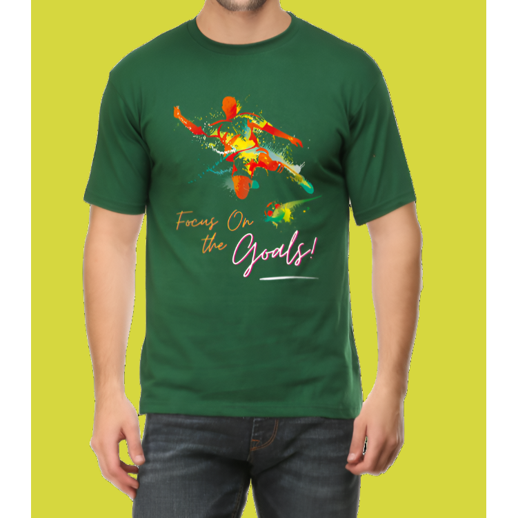 Focus On The Goals Casual Cotton Men T-Shirt