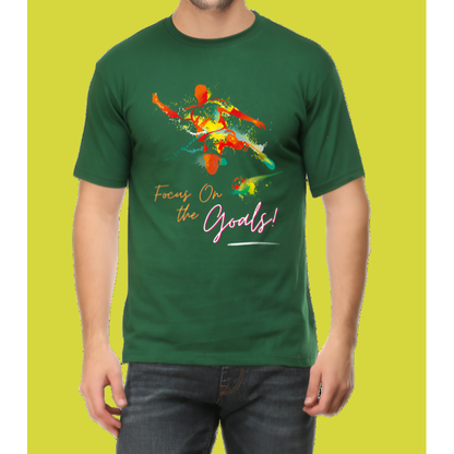 Focus On The Goals Casual Cotton Men T-Shirt