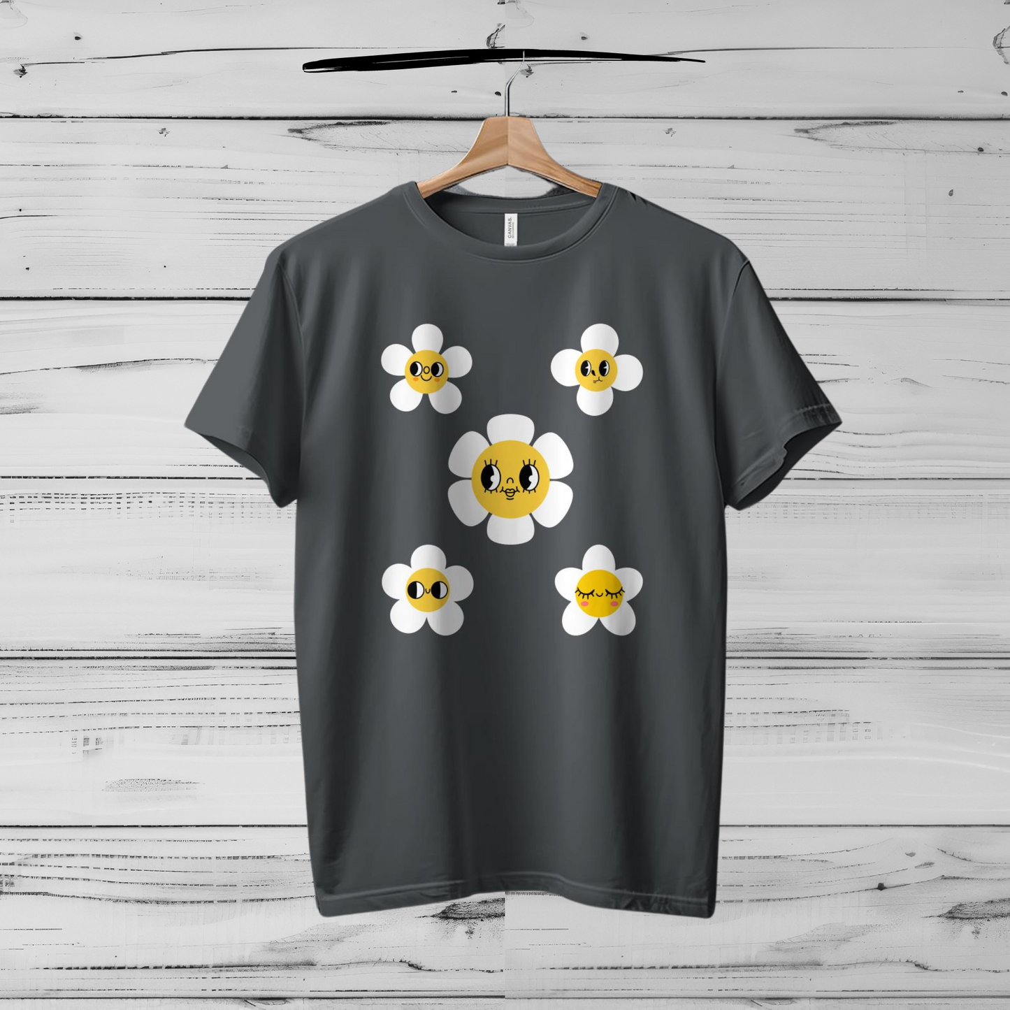 Smiley Flowers Casual Women T-Shirt