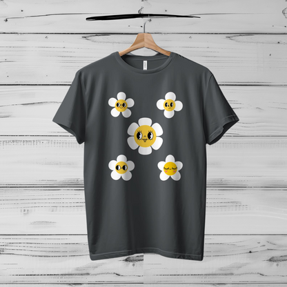 Smiley Flowers Casual Women T-Shirt