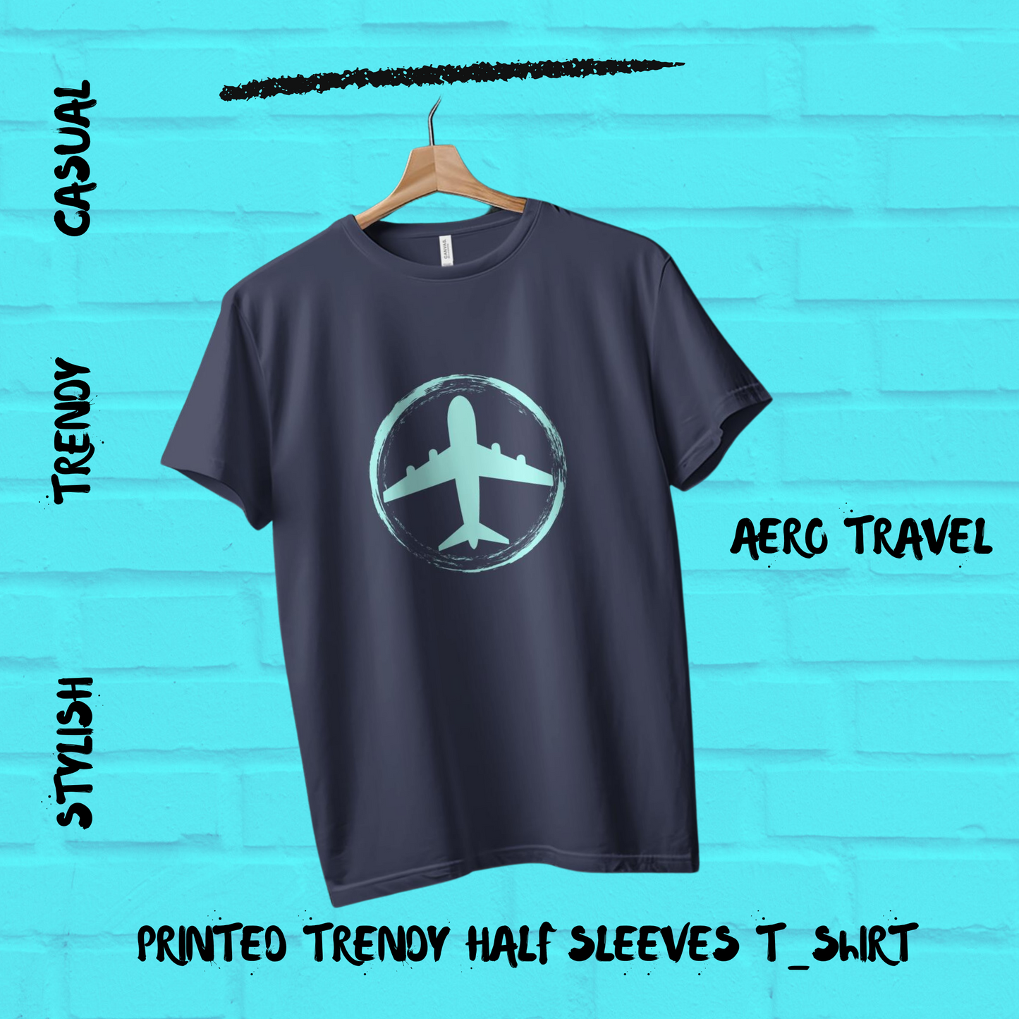 Aero Travel Printed Casual Men T-Shirt