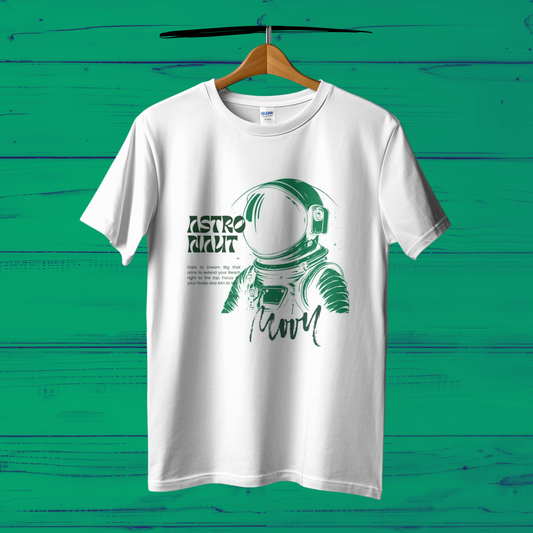 Astronaut Printed Cotton Casual Oversized T-Shirt