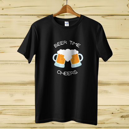 Beer Time Cotton Men Oversized T-Shirt