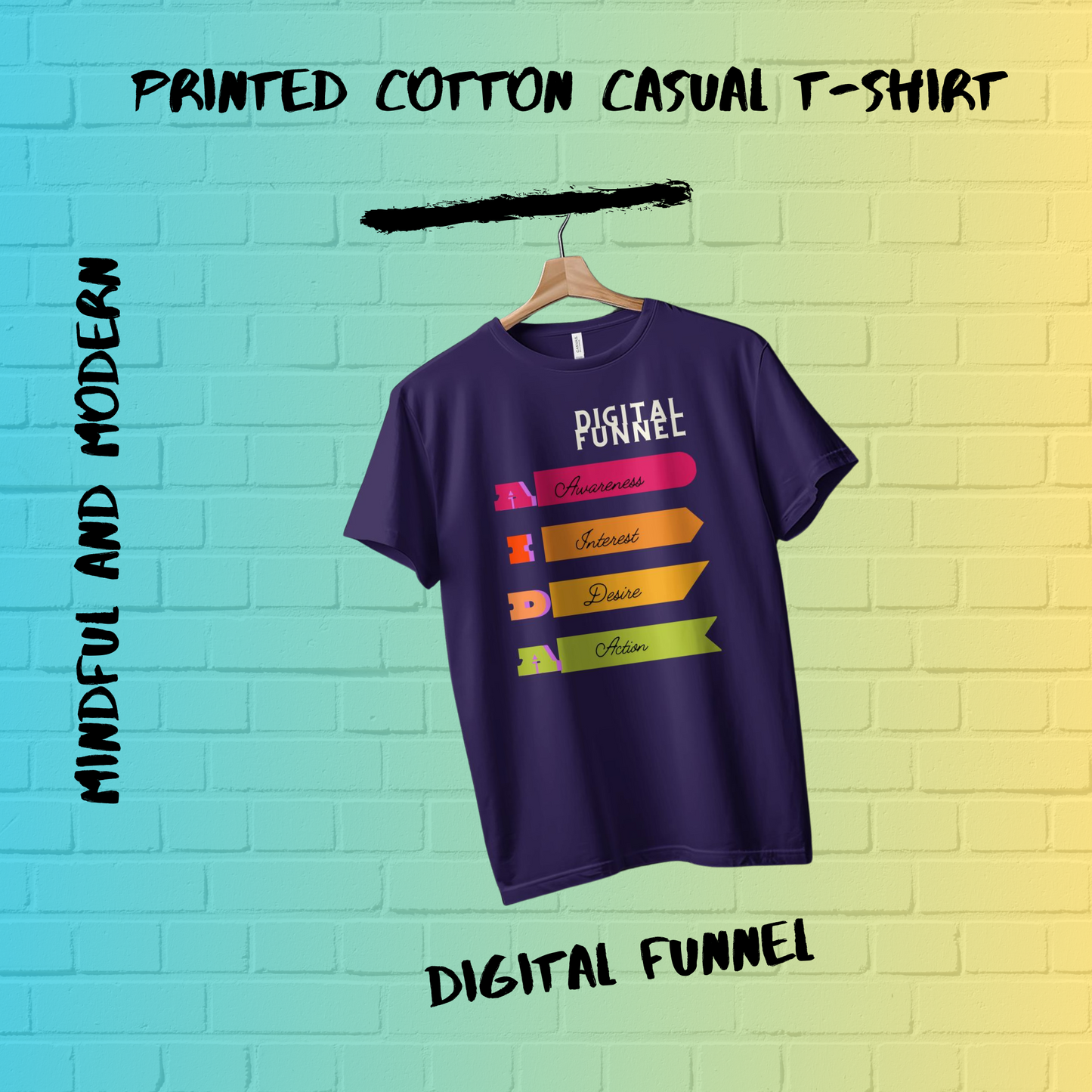 Digital Funnel Cotton Oversized Men T-Shirt