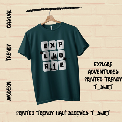 Explore Printed Adventure Themed Casual Men T-Shirt