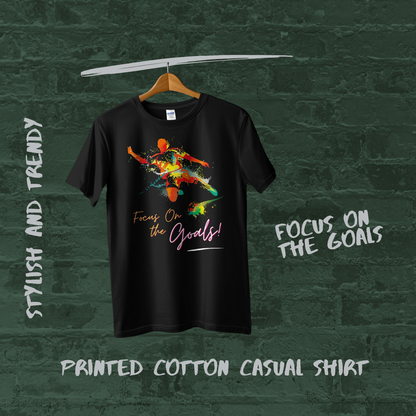 Focus On The Goals Casual Cotton Men T-Shirt