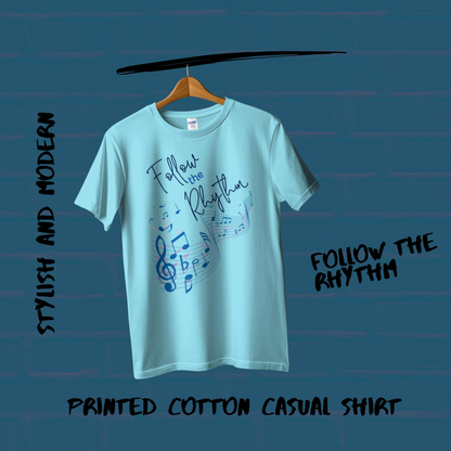 Follow the Rhythm Cotton Casual Women T-Shirt