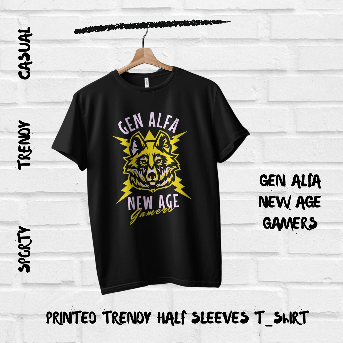 Gen Alfa Modern Gamers Printed Men Casual T-Shirt