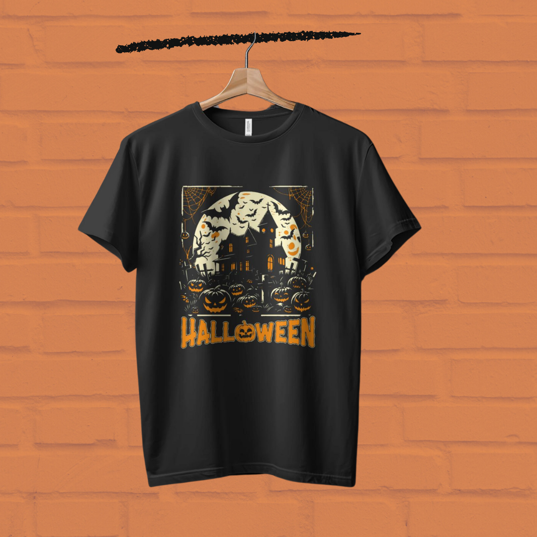 Halloween Printed Cotton Casual Men T-shirt