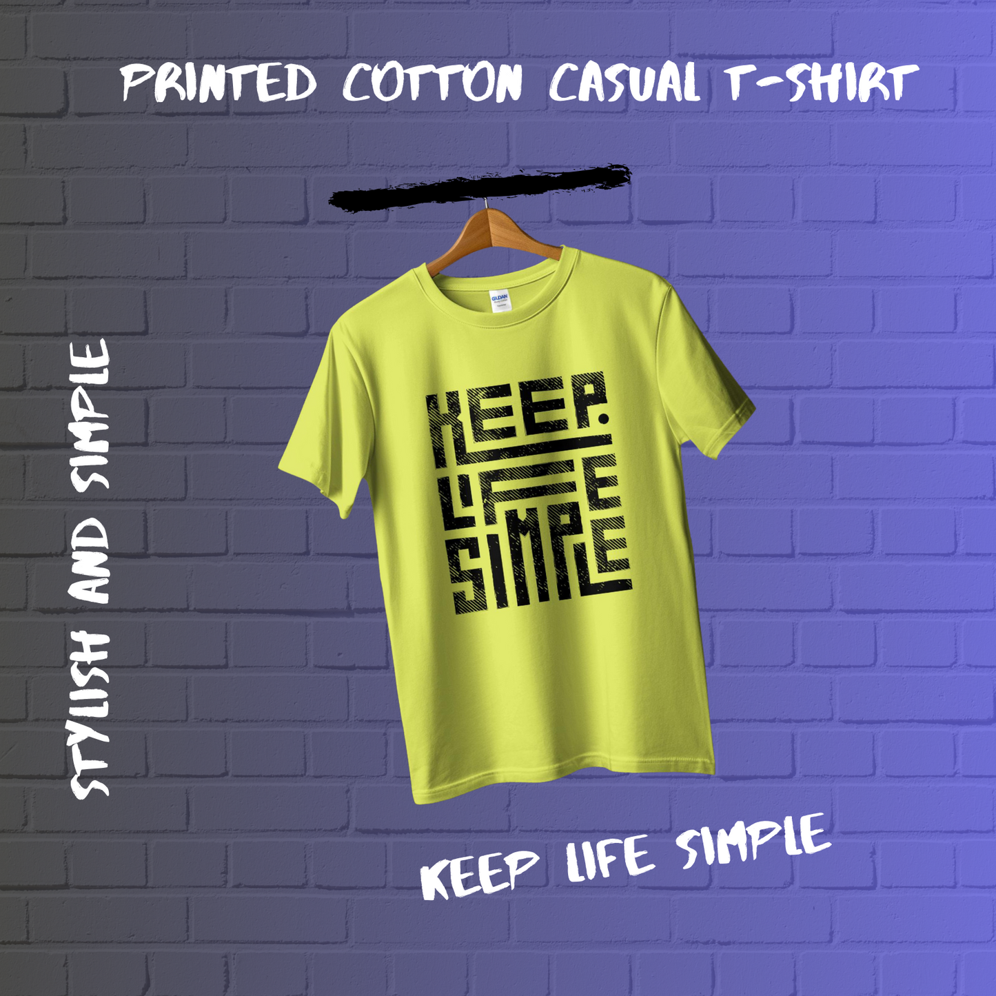 Keep Life Simple Printed Casual Cotton Women T-Shirt