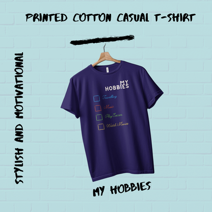 My Hobbies Cotton Men T-Shirt