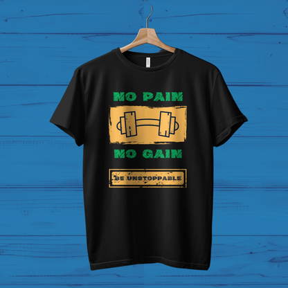 No Pain No Gain Printed Cotton Casual Men T-Shirt