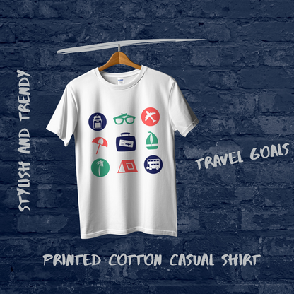 Travel Motivation Printed Casual Cotton Men T-Shirt