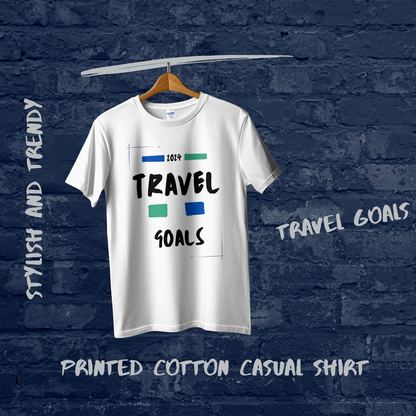 Travel Goals Women Casual Cotton T-Shirt