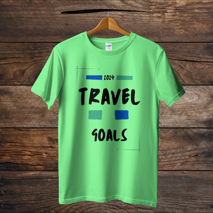 Travel Goal Printed Casual Cotton Men T-Shirt