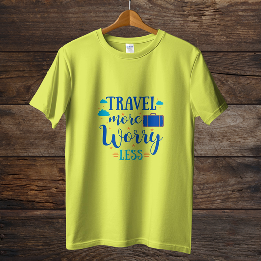 Travel More Worry Less Casual Cotton Women T-Shirt